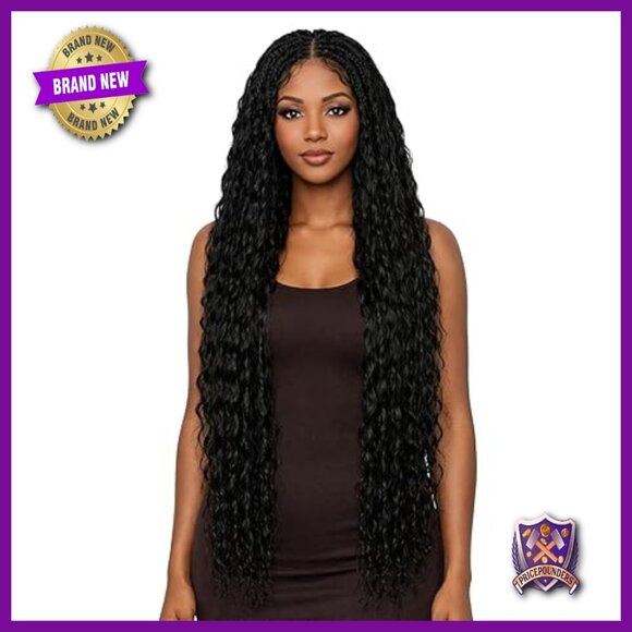 Full Lace Micro Boho Box Braid Wig Knotless Glueless 32 Inch Synthetic